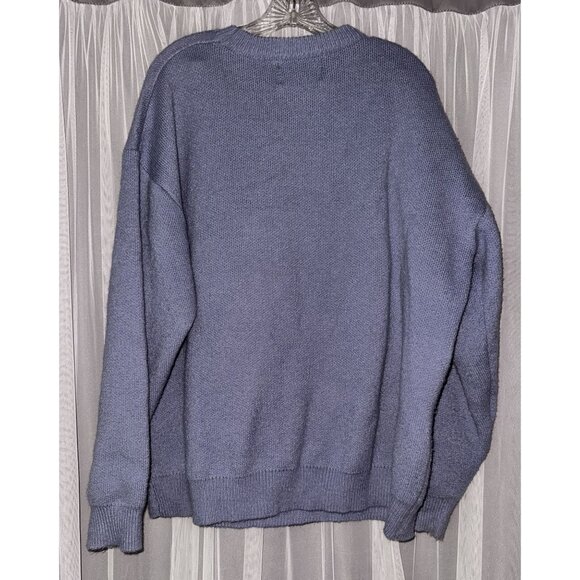 Elfric Eden "Wow" Goose Graphic Sweater XL Blue Knit Pullover Casual Unisex stre - Picture 6 of 9